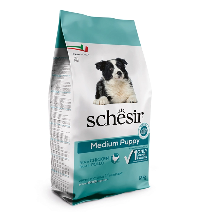 Сухий корм для цуценят середніх порід Schesir (Шезір) Dog Medium Puppy з куркою 12 кг