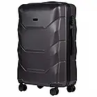 Валіза Wings PEACOCK 148 на 97 л з abs пластику розмір L на колесах, висувна ручка, кодовий замок, чорний, фото 3