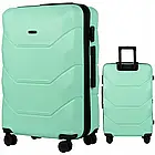 Валіза Wings PEACOCK 148 на 97 л з abs пластику розмір L на колесах, висувна ручка, кодовий замок, чорний, фото 5