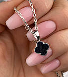 Срібний кулон конюшина, родій 1282.11р, фото 2