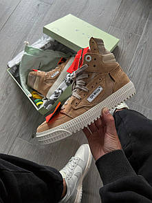 Кросівки жіночі бежеві Off-White 3.0 Off Court Suede Canvas (15884)