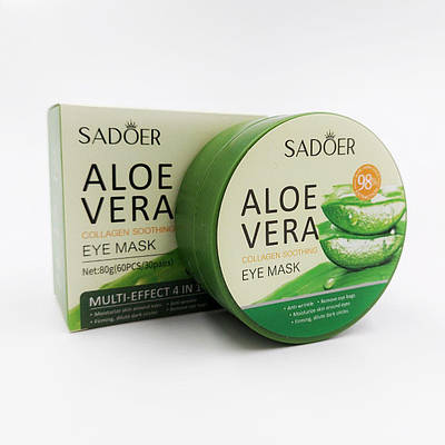 Опт 3 шт. Гідрогелеві Патчі з Алое Вера 98% і Колагеном BIOAQUA, для інтенсивного зволоження шкіри навколо очей, 60шт