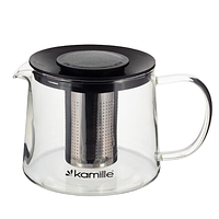 Заварник 600мл зі з'ємним ситечком скло/нержавіюча сталь 0776S KAMILLE
