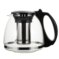 Заварник 1100мл зі з'ємним ситечком скло/нержавіюча сталь 0779M KAMILLE