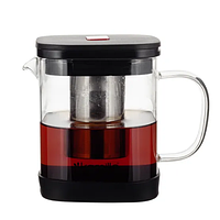 Заварник 1000мл зі з'ємним ситечком скло/нержавіюча сталь 0777M KAMILLE