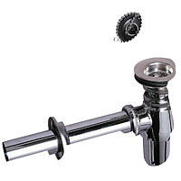 Сифон 1 1/4" d32мм для раковини з пробкою на ланцюжку Wirquin