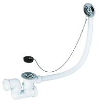 Сифон для ванної з пробкою на ланцюжку і адаптером d40/50мм Wirquin