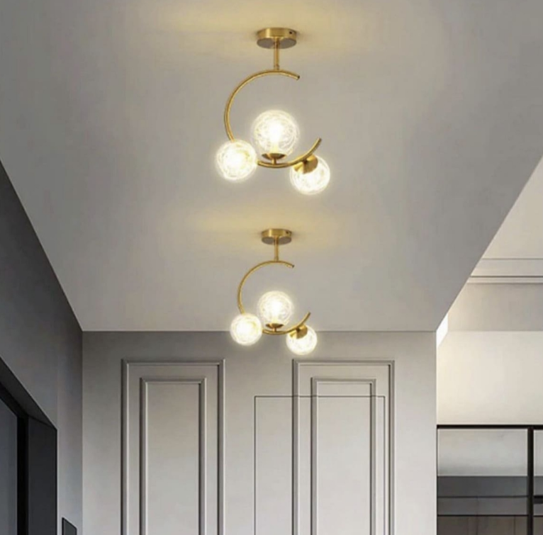 Люстра у формі півмісяця в кольорі корпусу латунь 068/3 AB, фото 1