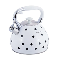 Чайник 3л нержавіюча сталь зі свистком з ручкою "soft-touch" (білий,беж,кавовий) 0695WH KAMILLE