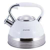 Чайник 2,7л нержавіюча сталь зі свистком з ручкою "soft-touch" (білий,беж,чорний) 0696WH KAMILLE