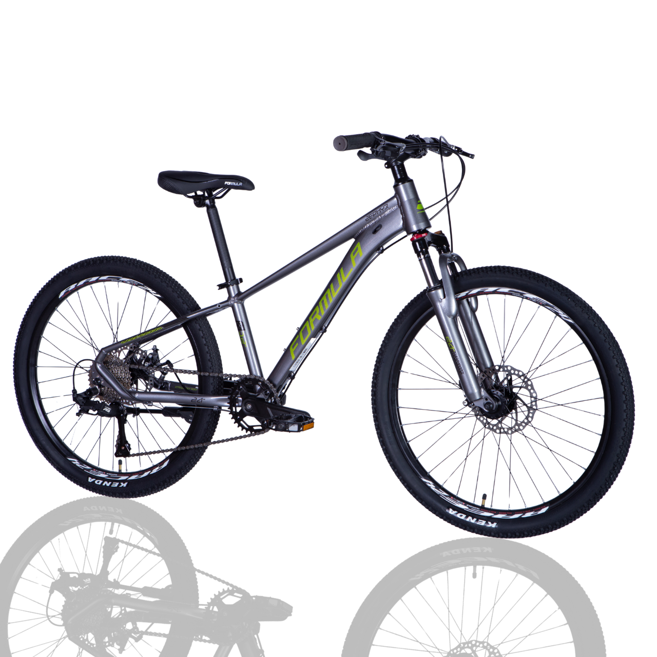 Велосипед підлітковий AL 24" Formula ZEPHYR 3.0 DD CS рама-12" сіро-зелений 2025
