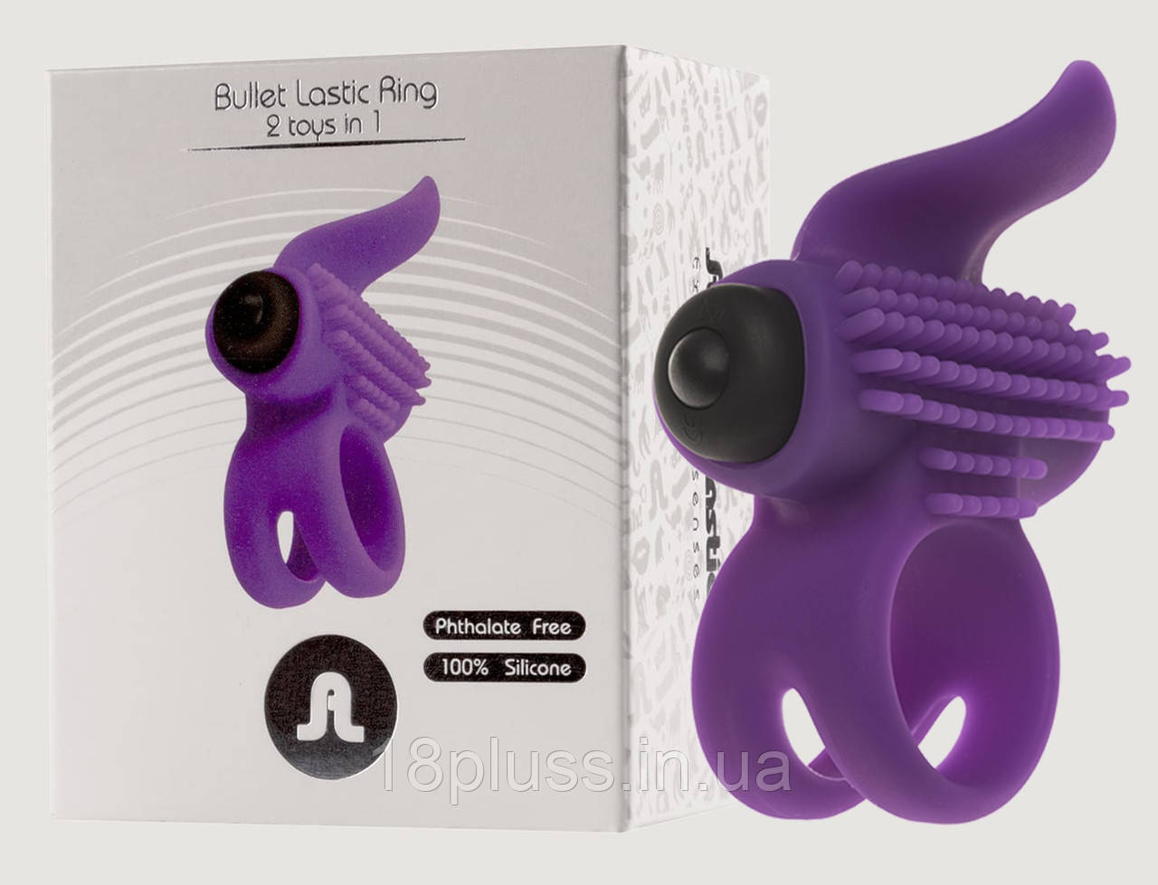 Силіконове ерекційне кільце з 10 режимами вібрації Adrien Lastic Bullet Lastic Ring – подвійна насолода для пари, фото 1