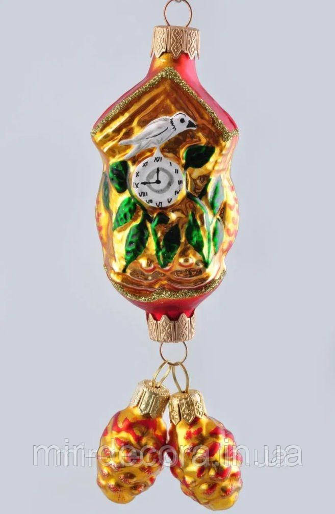 Формова ялинкова іграшка скяна "Годинник", фото 1
