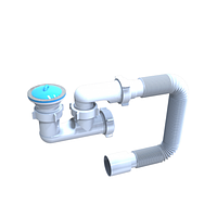 Сифон 3 1/2" d40/50мм для душового піддону з гофротрубою FLAT steamer SantehPlast