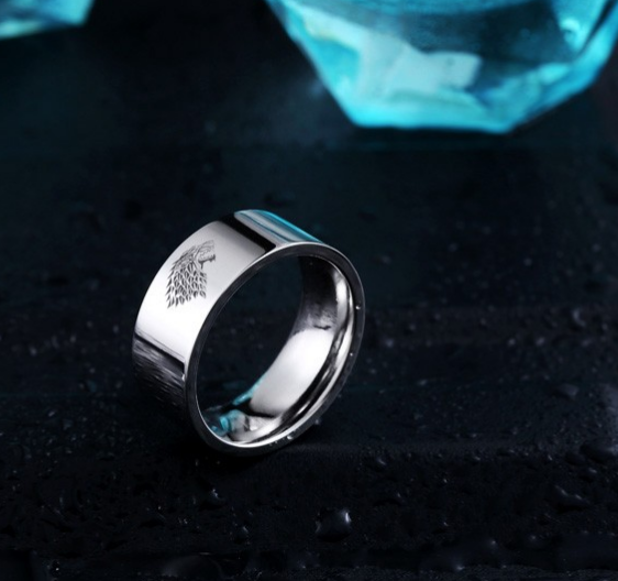 Мужское стальное кольцо сталь 316L Волк Игра престолов 21 размер - фото 6 - id-p472483305