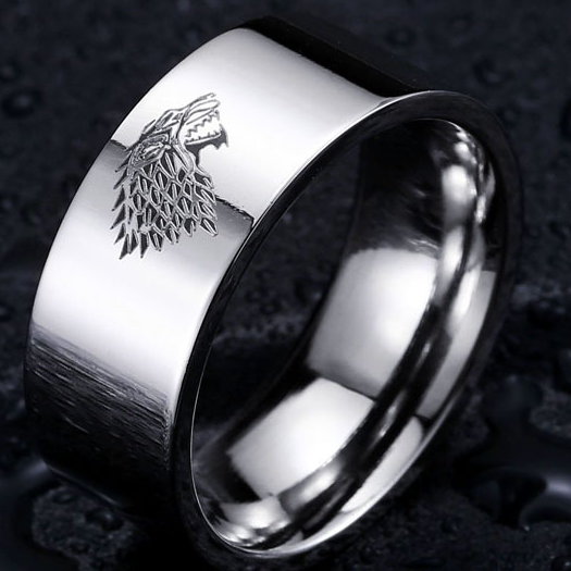 Мужское стальное кольцо сталь 316L Волк Игра престолов 21 размер - фото 1 - id-p472483305