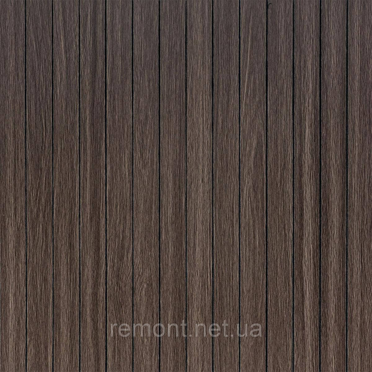 Покриття вінілове самоклеюче 3D рейки 600х600х2,8мм Димчастий каштан SW-00002195, фото 1
