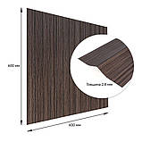 Покриття вінілове самоклеюче 3D рейки 600х600х2,8мм Димчастий каштан SW-00002195, фото 3