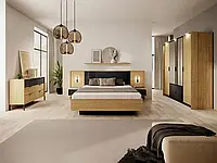 Спальний гарнітур Baltic I, дуб Балтик/чорний