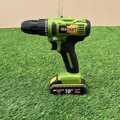 Шуруповерт акумуляторний Procraft PA18C COMPACT (18В, 1.5Ач, 28Нм) із швидкозатискним патроном. Прокрафт РА-18С