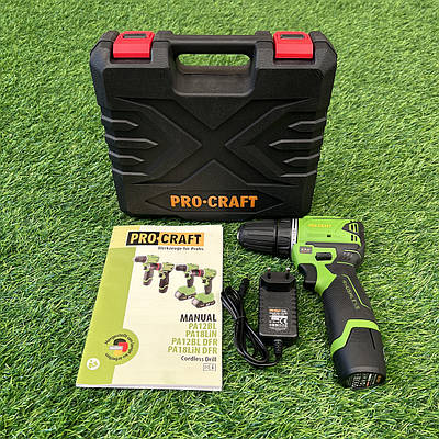 Безщітковий шуруповерт Procraft PA12BL (12В, 2Аг, 30Нм, 1 АКБ) Акумуляторний шуруповерт Прокрафт PA-12BL