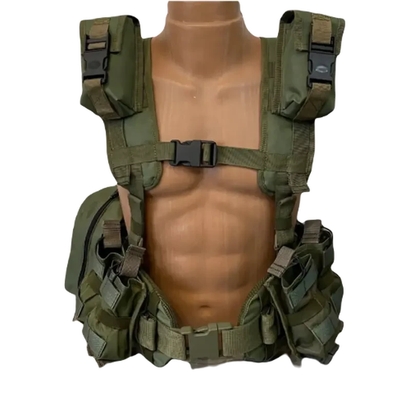 Ремінно-плечова система олива РПС Warbelt Molle з підсумками, фото 1