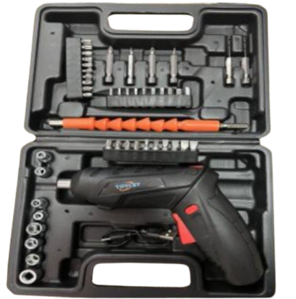 Акумуляторна викрутка з насадками у валізі 4.8V 1016-12 D, фото 1