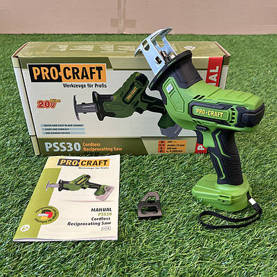 Акумуляторна шабельна пилка Procraft PSS30 (15 мм хід, 200 мм глибина різу, без АКБ та ЗУ) Електроножівка Прокрафт