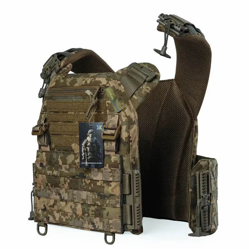 Плитоноска Warmor gen.3 Pro із сидінням швидкого скидання. Піксель, фото 1
