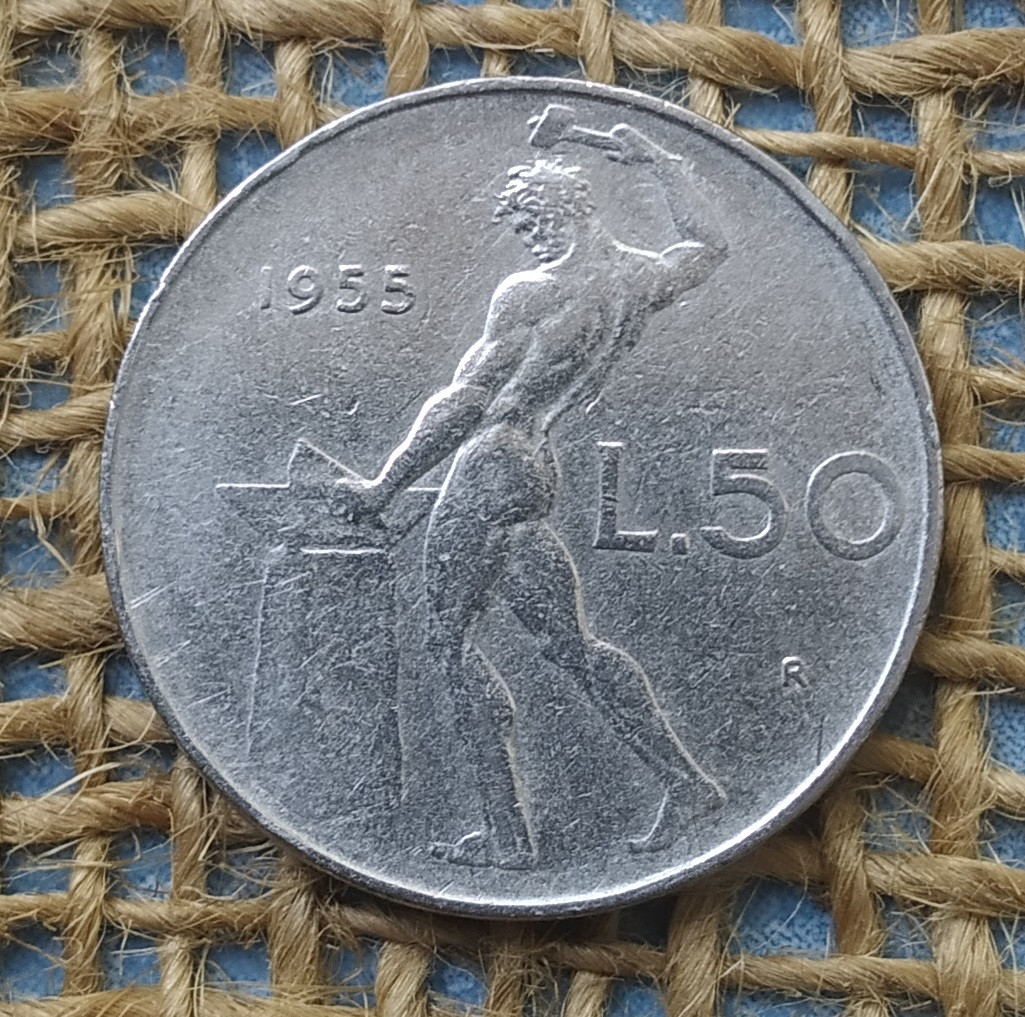 50 лiр 1955 року. Iталiя, фото 1