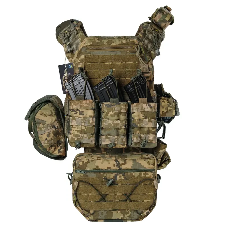 Плитоноска Warmor gen.3 Pro Max Піксель ММ14. Система швидкого скидання. 7 підсумків., фото 1