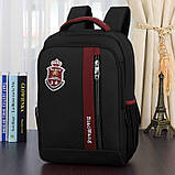 Шкільний рюкзак з ортопедичною спинкою для хлопчика 3 4 5 клас, міцний чорний портфель в школу, фото 9