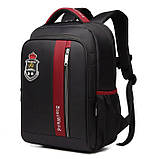 Шкільний рюкзак з ортопедичною спинкою для хлопчика 3 4 5 клас, міцний чорний портфель в школу, фото 5