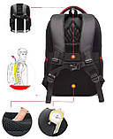 Шкільний рюкзак з ортопедичною спинкою для хлопчика 3 4 5 клас, міцний чорний портфель в школу, фото 3