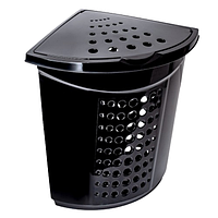 Кошик для білизни 45л кутовий чорний Алеана