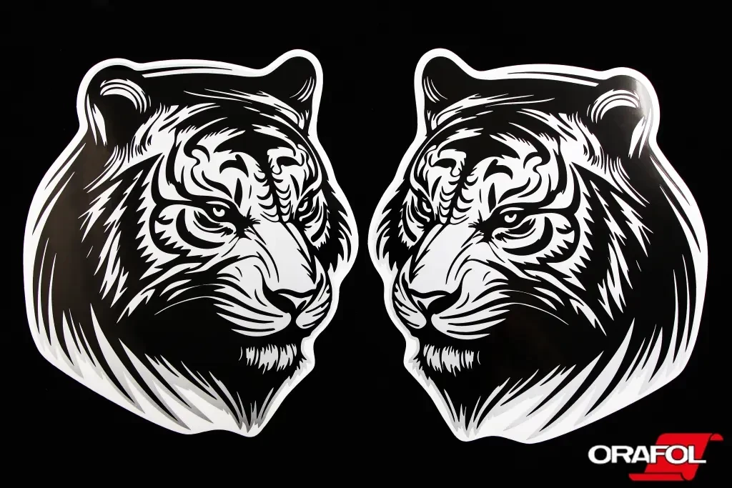 Наклейка Звірі: Тигр морда в профіль 23*20см (2 шт.), фото 1