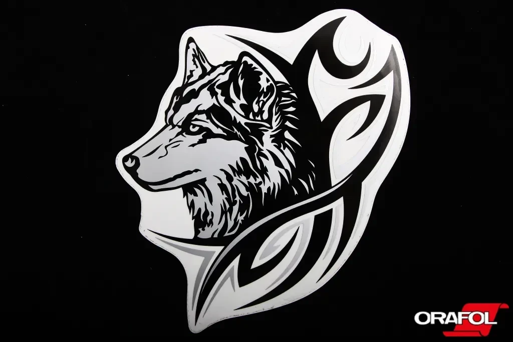 Наклейка Звірі: Вовк тату 18*14см дивиться вліво, фото 1