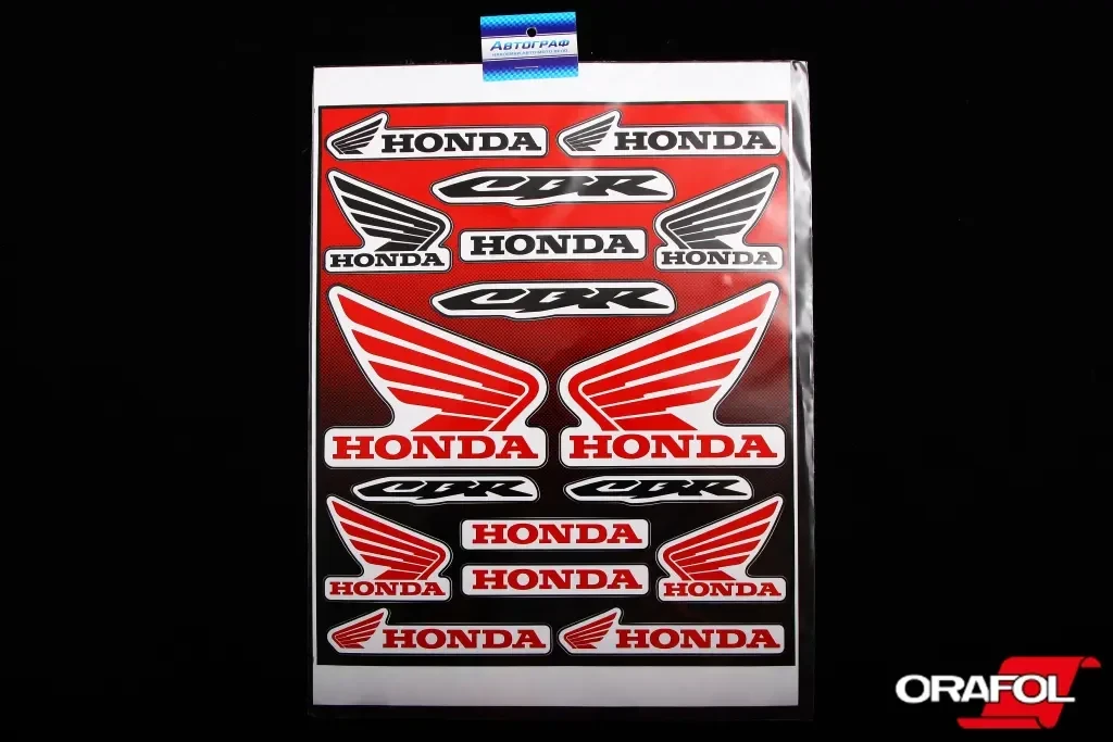 Наклейка Набір на мопед Honda червоний Автограф, фото 1