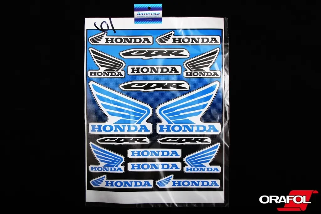 Наклейка Набір на мопед Honda синій Автограф, фото 1