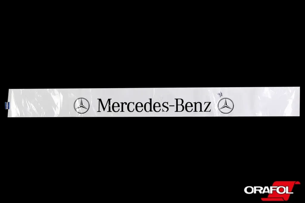 Наклейка на лобове скло 20*200см Mercedes-Benz біла Автограф, фото 1