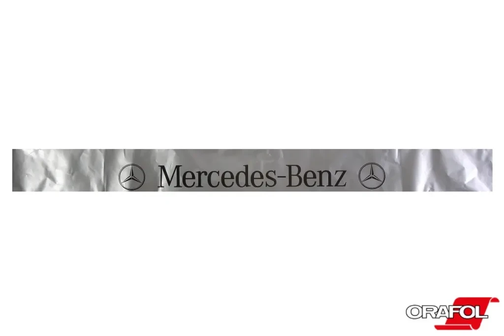 Наклейка на лобове скло 20*200см Mercedes-Benz срібляста Автограф, фото 1