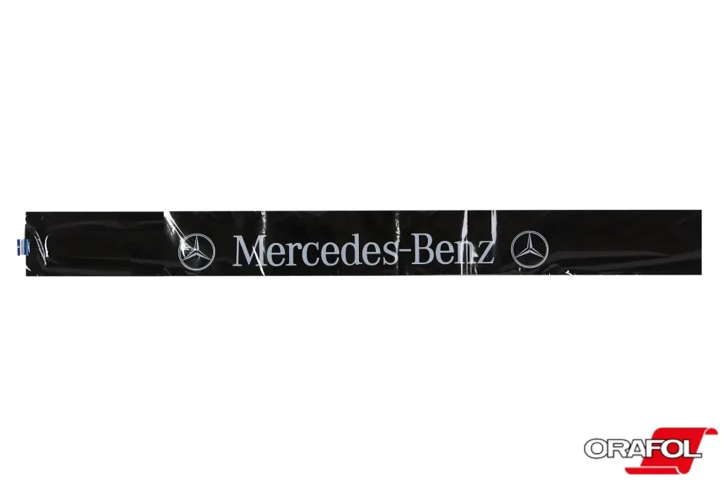Наклейка на лобове скло 20*200см Mercedes-Benz чорна Автограф, фото 1