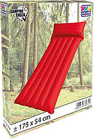 Надувний матрац, приблизно 196x72x8 см, матеріал: ПВХ з мікрофібровим покриттям, колір: синій/червоний