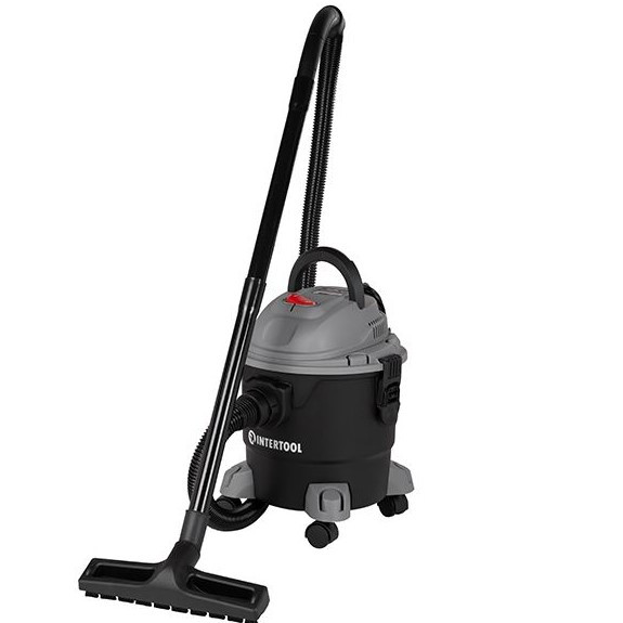Пилосос будівельний 1.0 кВт, бак 15 л., пластик, >17кПа INTERTOOL DT-1015, фото 1