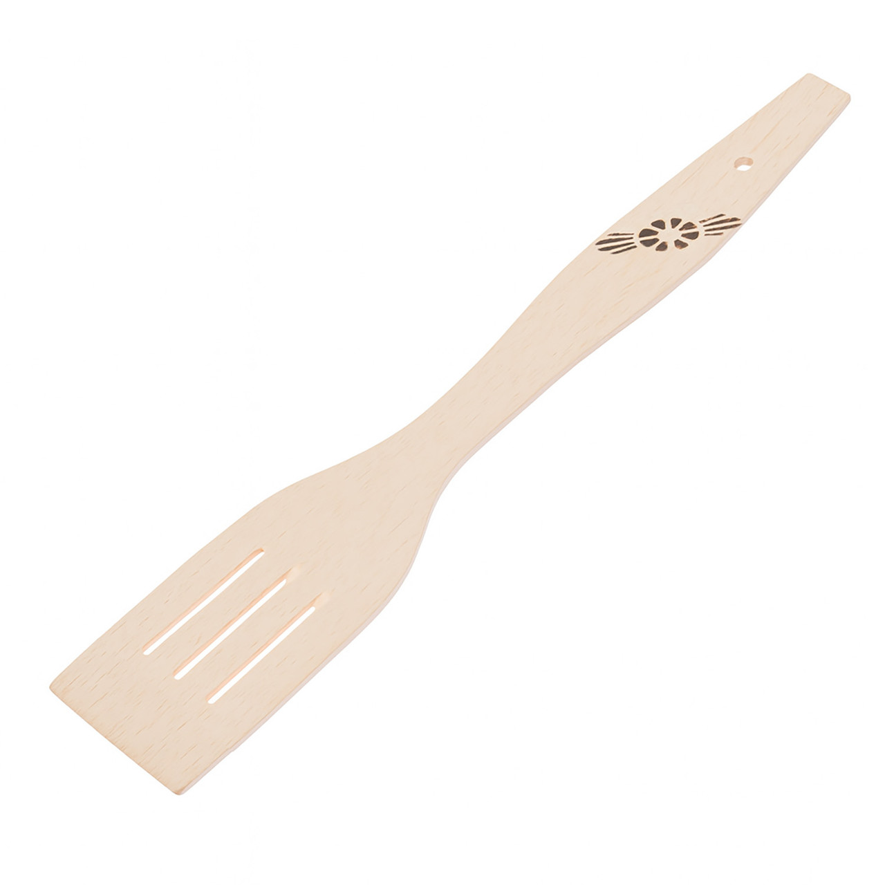 Кухонна лопатка дерев'яна з трьома прорізами та гравіюванням 31 см