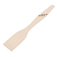 Кухонна лопатка дерев'яна з трьома прорізами та гравіюванням 31 см