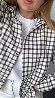 Женская рубашка из фланели в клетку с длинным рукавом