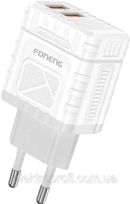 Зарядний пристрій Foneng EU57 USB-A 2-Port Charger (2.4A), фото 1