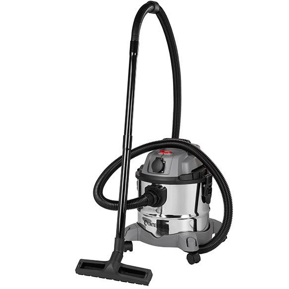 Пилосос будівельний 1.4 кВт, бак 20 л., нержавіюча сталь 410, >17кПа, розетка, HEPA фільтр INTERTOOL DT-1025, фото 1