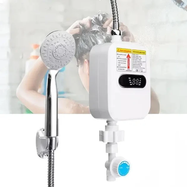 УЦЕНКА! Проточный мгновенный водонагреватель мини бойлер Delimano с LCD RX-021 (Плохая упаковка 3072)